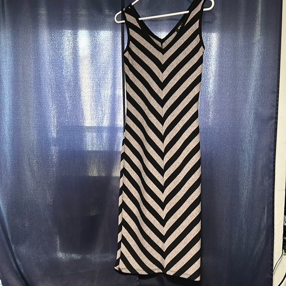 Dresses & Skirts - Black and gray striped Maxi dress